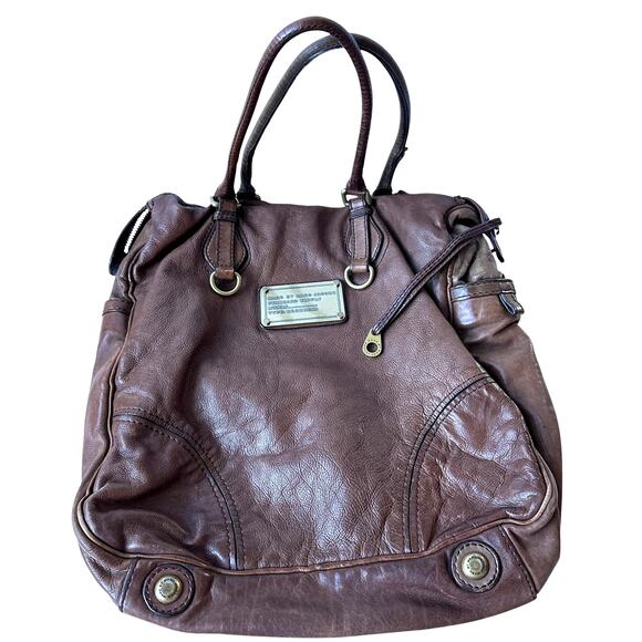 Marc by Marc Jacobs Shoulder Bag Brown Faux Leather Standard Supply 14"x14"x5" - Picture 12 of 12